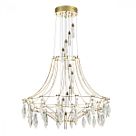 Люстра подвесная из металла с хрустальными прозрачными подвесками Quasar 81 варинант исполнения - 3 | Loft Concept в Сочи