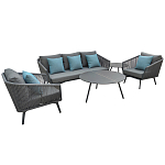 Диван трехместный уличный серый Gray Fiber варинант исполнения - 4 | Loft Concept в Сочи