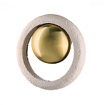 Бра с бежевым текстурным кольцом и латунным шаром в центре Tactile  варинант исполнения - 1 | Loft Concept в Сочи