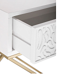 Приставной столик с выдвижным ящиком  White Table Carved Pattern варинант исполнения - 3 | Loft Concept в Сочи