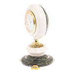 Часы настольные бронзовые из натуральных камней Мрамор и Змеевик Stone Clock варинант исполнения - 8 | Loft Concept в Сочи