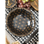 Блюдо черного цвета из фрафора на бронзовых ножках Eden Garden porcelain and bronze варинант исполнения - 4 | Loft Concept в Сочи