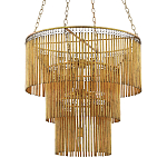 Люстра трёхъярусная золотого цвета Metal Tentacles варинант исполнения - 1 | Loft Concept в Сочи