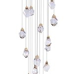 Большая каскадная люстра с хрустальными плафонами Esme Crystal Brass Cascade Chandelier 25 варинант исполнения - 3 | Loft Concept в Сочи