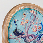 Полукресло из массива бука с сиденьем из экокожи и цветочным принтом на спинке Chinoiserie Garden Chair варинант исполнения - 4 | Loft Concept в Сочи