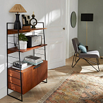 Стеллаж из стали и орехового дерева Derek Wood Rack варинант исполнения - 5 | Loft Concept в Сочи