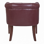 Кресло низкое из натуральной кожи на 4-х деревянных ножках из массива бука Chloe Leather Armchair vine варинант исполнения - 3 | Loft Concept в Сочи