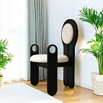 Стул черный из дерева с круглой спинкой Chair in Neoclassical Style варинант исполнения - 3 | Loft Concept в Сочи