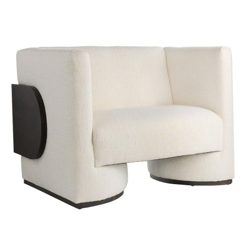 Кресло Florida Lounge Chair с элегантным деревянным декором Белый Черный Кресло Florida Lounge Chair с элегантным деревянным декором Белый Черный в Сочи | Loft Concept