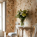 Обои ручная роспись Gustavian Tree of Life Special Colourway on Edo custom white painted silk варинант исполнения - 1 | Loft Concept в Сочи