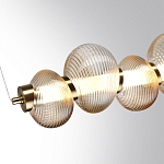 Подвесной светильник линейный с 7-ю рифлеными стеклянными шарами Marcelh Light варинант исполнения - 5 | Loft Concept в Сочи