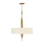 Люстра подвесная с широким белым текстильным абажуром и вертикальными декоративными элементами Hinkley варинант исполнения - 2 | Loft Concept в Сочи