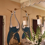 Обои ручная роспись Sarus Cranes Colourway SC-208 on Raw Silk dyed silk варинант исполнения - 2 | Loft Concept в Сочи