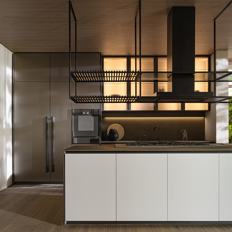 Кухонный гарнитур с длинным островом PRIME Dada Engenereed Kitchen Коричневый Серый Белый Кухонный гарнитур с длинным островом PRIME Dada Engenereed Kitchen Коричневый Серый Белый в Сочи | Loft Concept