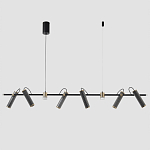 Люстра с 8-ю цилиндрическими плафонами на магнитном креплении и черным металлическим основанием Bronze Concert варинант исполнения - 1 | Loft Concept в Сочи