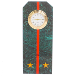 Часы погон ВС подарочные настольные из натурального камня Змеевик Military Clock варинант исполнения - 16 | Loft Concept в Сочи