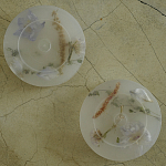 Круглая подставка под благовония из эпоксидной смолы с цветами белая Epoxy Resin Flowers Incense Stand White варинант исполнения - 2 | Loft Concept в Сочи