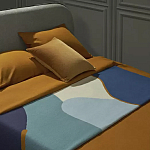 Плед из хлопка синего цвета с абстрактным принтом Elysian Flow Ocean варинант исполнения - 5 | Loft Concept в Сочи