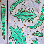 Премиальный Шкаф Defoliation двухстворчатый роспись зеленые листья  варинант исполнения - 5 | Loft Concept в Сочи