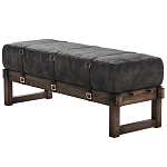 Банкетка Duncan винтажная черная кожа варинант исполнения - 3 | Loft Concept в Сочи