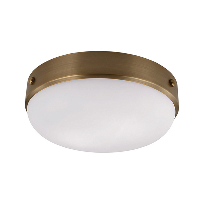 Потолочный светильник круглой формы с белым выпуклым матовым плафоном Feiss Белый Черный Латунь в Сочи | Loft Concept 