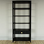 Стеллаж Elsa Dreams Black со стеклянными полками и ящиком варинант исполнения - 4 | Loft Concept в Сочи