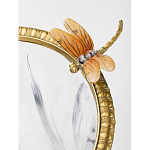 Ваза из прозрачного стекла с бронзовой вставкой в виде цветущей ветви Eden Garden porcelain and bronze варинант исполнения - 3 | Loft Concept в Сочи