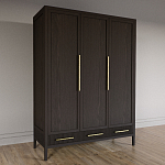 Большой Шкаф Primo Темный орех с 3 дверьми и 3 выдвижными ящиками варинант исполнения - 4 | Loft Concept в Сочи