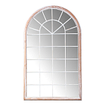 Зеркало-окно настенное в венецианском стиле с деревянной рамой бежевого цвета Venetian Smooth варинант исполнения - 1 | Loft Concept в Сочи