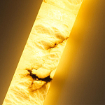 Подвесной светильник цилиндрической формы с плафоном из алебастра и металлическими торцами Темная Латунь 60 см Cryptocrystalline Stone варинант исполнения - 4 | Loft Concept в Сочи