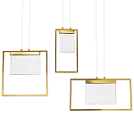 Подвесной геометрический светильник со стеклом Rectangle Geometry Trio Glass Chandelier варинант исполнения - 1 | Loft Concept в Сочи