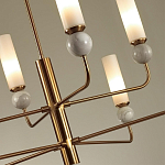 Люстра на штанге с 8-ю цилиндрическими матовыми плафонами и шарами из камня Orb Essence варинант исполнения - 3 | Loft Concept в Сочи