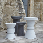 Приставной стол из искусственного камня Chess Black варинант исполнения - 4 | Loft Concept в Сочи