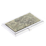 Визитница карманная металлическая с накладкой из натурального камня Апатит Stone Business Card Holders варинант исполнения - 2 | Loft Concept в Сочи