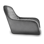 Барный стул со спинкой и подлокотниками на 4-х металлических ножках Douglas Rhombus Серый Велюр варинант исполнения - 2 | Loft Concept в Сочи