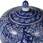 Ваза округлой формы с синей росписью и цветочным узором Blue & White Ornament варинант исполнения - 1 | Loft Concept в Сочи