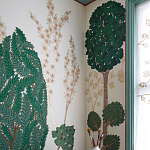 Обои ручная роспись Mughal Trees Original colourway on linen варинант исполнения - 2 | Loft Concept в Сочи