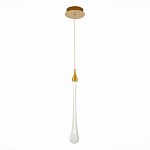 Подвесной светильник с плафоном в форме капли на золотистом каркасе Raindrop варинант исполнения - 1 | Loft Concept в Сочи