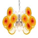 Люстра из оранжевых стеклянных дисков OrangeGlowing Reflectors варинант исполнения - 2 | Loft Concept в Сочи