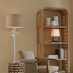 Торшер с белым каркасом и тканевыми абажуром Natural Stems варинант исполнения - 5 | Loft Concept в Сочи