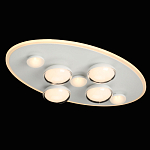 Потолочный светильник овальной формы белого цвета с 7-ю лампами Lunar Pebbles варинант исполнения - 3 | Loft Concept в Сочи