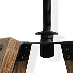 Барный стул со спинкой и металлической подставкой на 4-х деревянных ножках Бежевый Велюр Vendramin Chair варинант исполнения - 5 | Loft Concept в Сочи