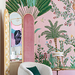 Обои ручная роспись Amazonia Florence Pink dyed silk варинант исполнения - 5 | Loft Concept в Сочи