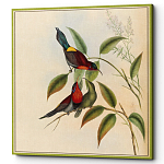 Постер на холсте с изображением птиц и цветов Blooming Birds Poster варинант исполнения - 5 | Loft Concept в Сочи