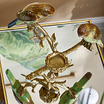 Подсвечник с двумя попугаями из фарфора на бронзовой ветке Eden Garden варинант исполнения - 5 | Loft Concept в Сочи