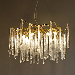 Люстра на подвесе с каркасом из металла и прозрачными подвесками из стекла Droplet Chandelier варинант исполнения - 1 | Loft Concept в Сочи