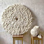 Панно на стену из шерсти мериноса Белый Круг  варинант исполнения - 1 | Loft Concept в Сочи