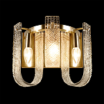 Бра с металлическим основанием золотого цвета и хрустальными подвесками Textured Glass варинант исполнения - 3 | Loft Concept в Сочи