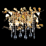 Бра с металлическими лепестками и хрустальными подвесками Leaf Cascade варинант исполнения - 1 | Loft Concept в Сочи