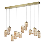 Подвесной светильник линейный с плафонами волнистой формы из фактурного стекла Big Wave варинант исполнения - 8 | Loft Concept в Сочи